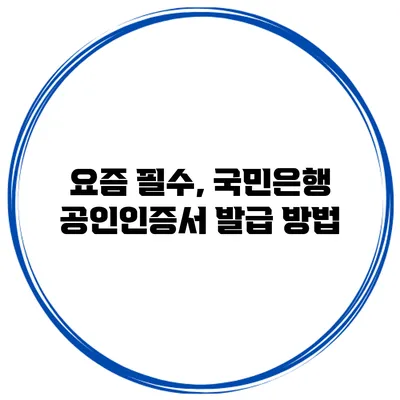 요즘 필수, 국민은행 공인인증서 발급 방법