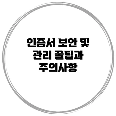 인증서 보안 및 관리 꿀팁과 주의사항
