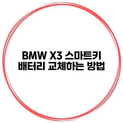 BMW X3 스마트키 배터리 교체하는 방법