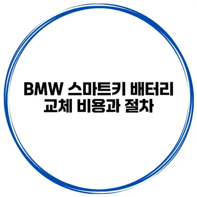 BMW 스마트키 배터리 교체 비용과 절차