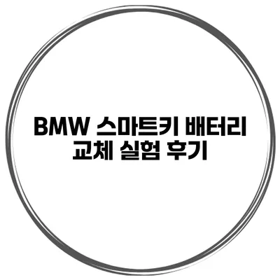 BMW 스마트키 배터리 교체 실험 후기