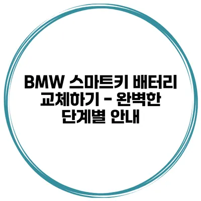 BMW 스마트키 배터리 교체하기 - 완벽한 단계별 안내