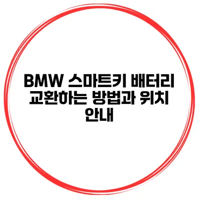 BMW 스마트키 배터리 교환하는 방법과 위치 안내