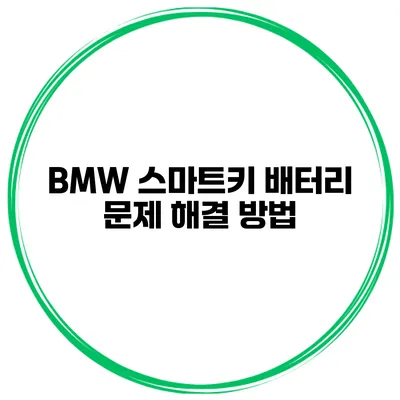BMW 스마트키 배터리 문제 해결 방법