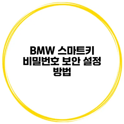 BMW 스마트키 비밀번호 보안 설정 방법