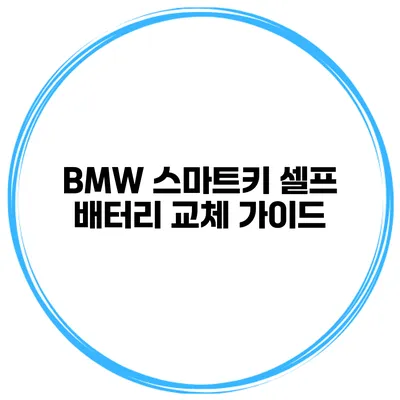 BMW 스마트키 셀프 배터리 교체 가이드
