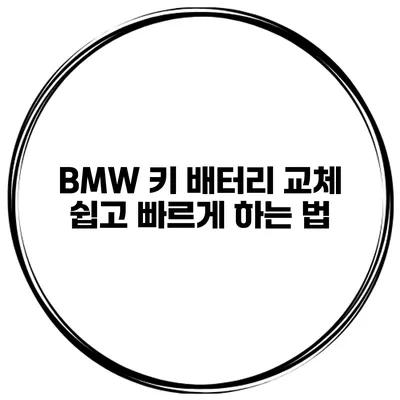 BMW 키 배터리 교체 쉽고 빠르게 하는 법