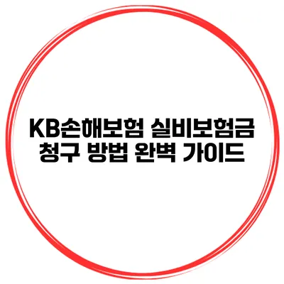 KB손해보험 실비보험금 청구 방법 완벽 가이드
