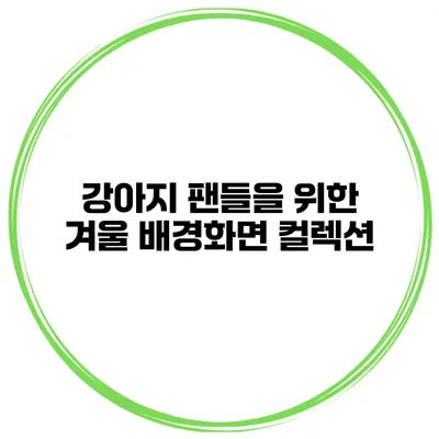 강아지 팬들을 위한 겨울 배경화면 컬렉션