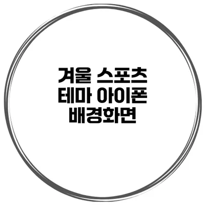 겨울 스포츠 테마 아이폰 배경화면