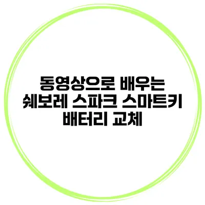 동영상으로 배우는 쉐보레 스파크 스마트키 배터리 교체