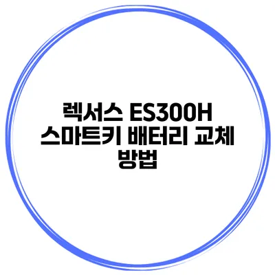 렉서스 ES300H 스마트키 배터리 교체 방법