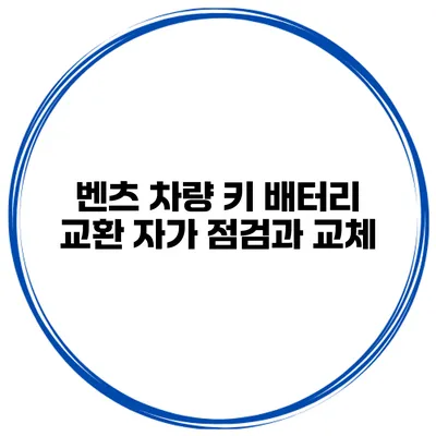 벤츠 차량 키 배터리 교환 자가 점검과 교체