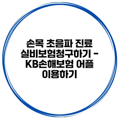 손목 초음파 진료 실비보험청구하기 - KB손해보험 어플 이용하기