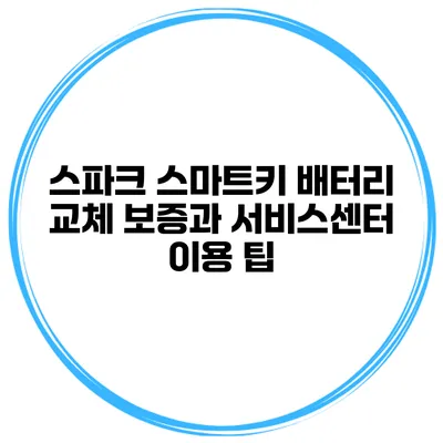 스파크 스마트키 배터리 교체 보증과 서비스센터 이용 팁