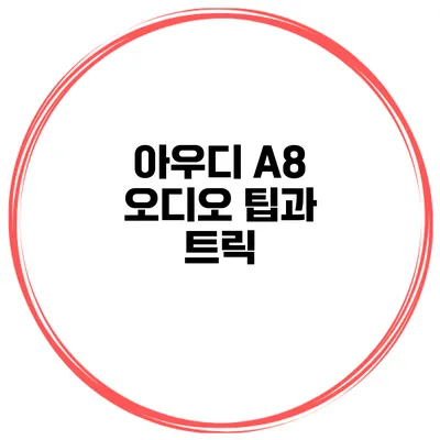 아우디 A8 오디오 팁과 트릭