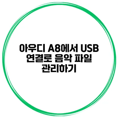 아우디 A8에서 USB 연결로 음악 파일 관리하기