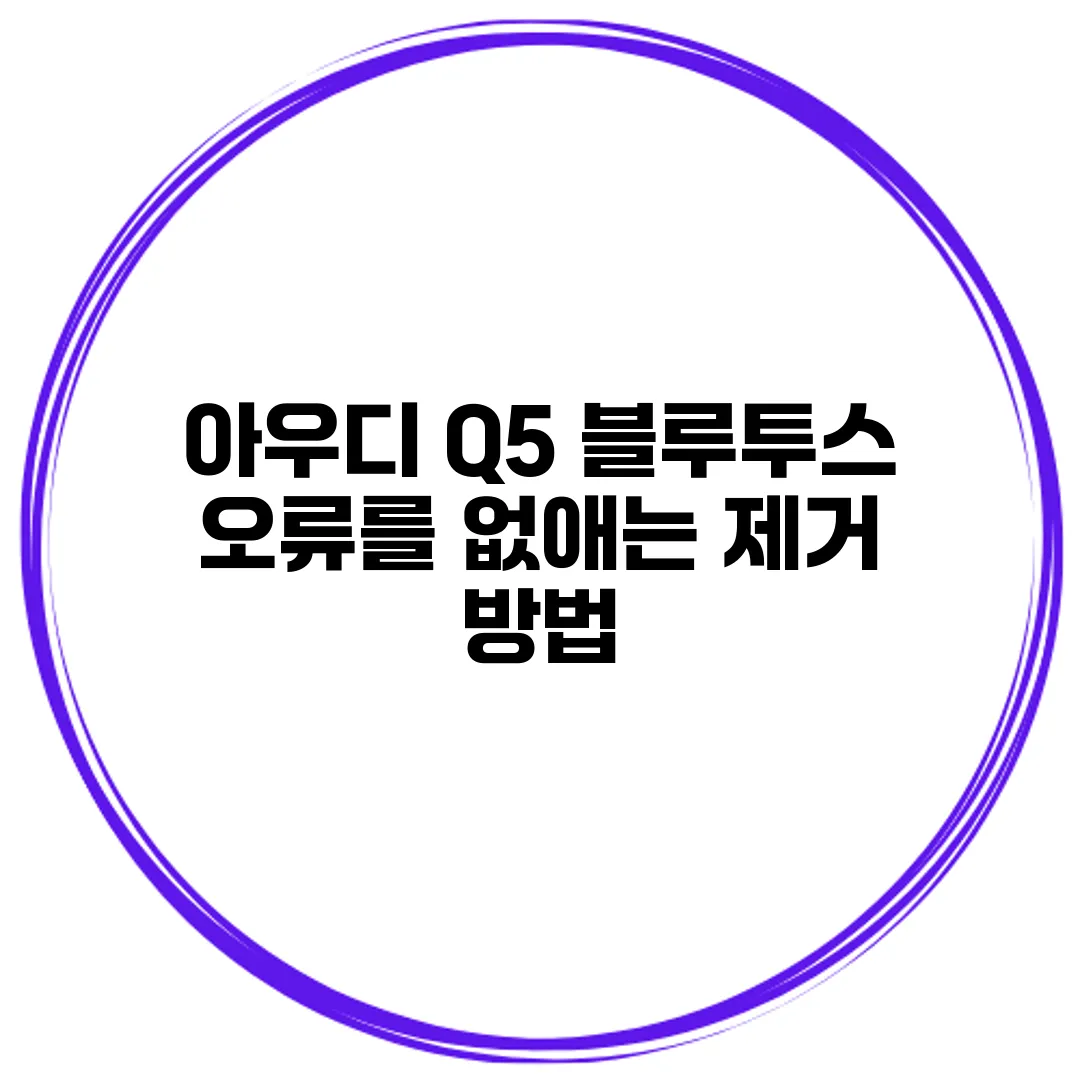 아우디 Q5 블루투스 오류를 없애는 제거 방법