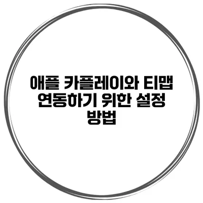 애플 카플레이와 티맵 연동하기 위한 설정 방법