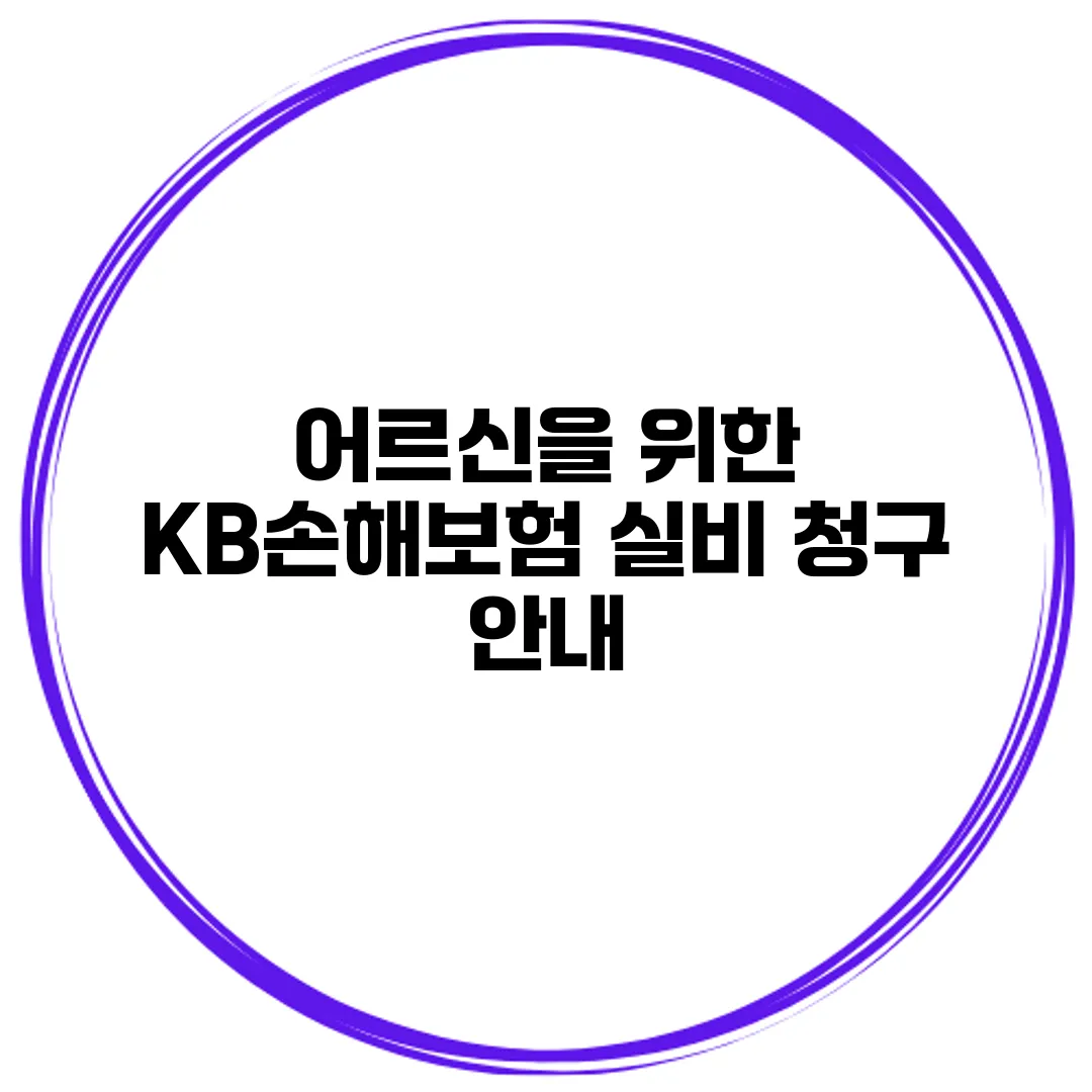 어르신을 위한 KB손해보험 실비 청구 안내