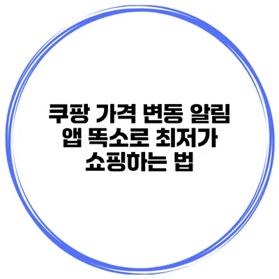 쿠팡 가격 변동 알림 앱 똑소로 최저가 쇼핑하는 법